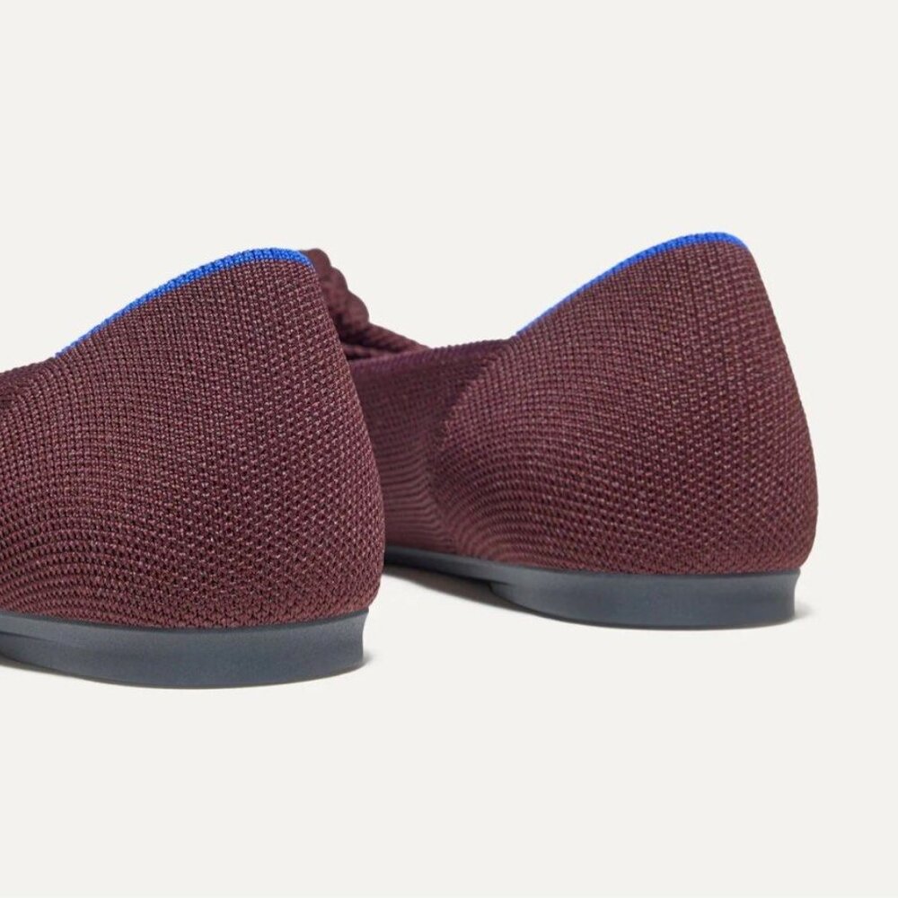 Rothy’s Burgundy Flats Knotted Knit Pointed Toe Slip on Ballet Flats 7.5 - Picture 2 of 6